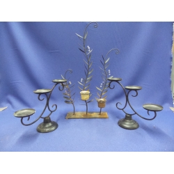 Lot of 3 3 Platform Candle Stand